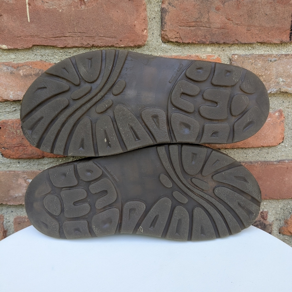 Beaver Creek 90s Y2K Brown Leather Chunky Slip-On Sandals - Picture 8 of 10